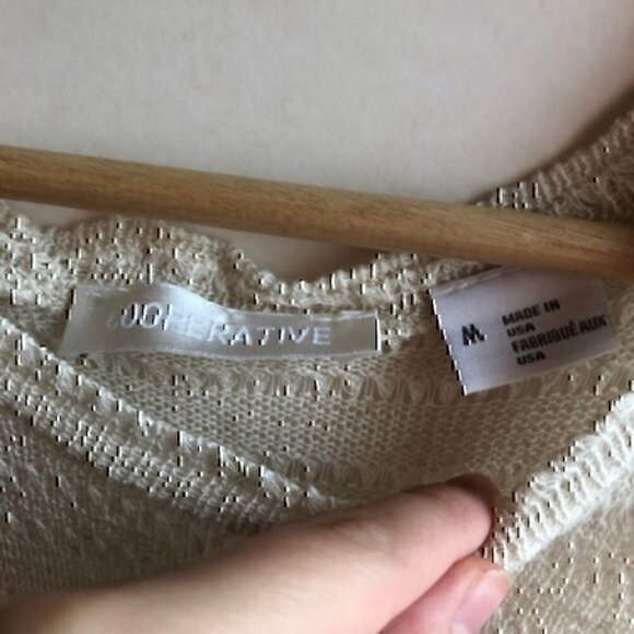 NEW URBAN OUTFITTERS COOPERATIVE Cream Ivory Floral Knit Sleeveless Ruffle Tank - Picture 4 of 8